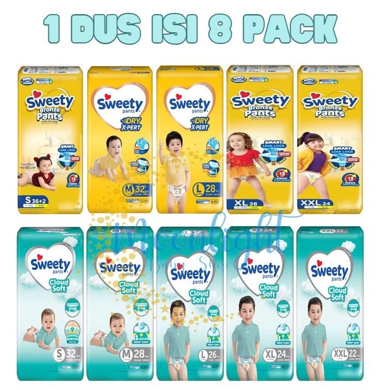 [1 DUS] POPOK BAYI SWEETY Bronze Comfort & Pants | Silver Pants