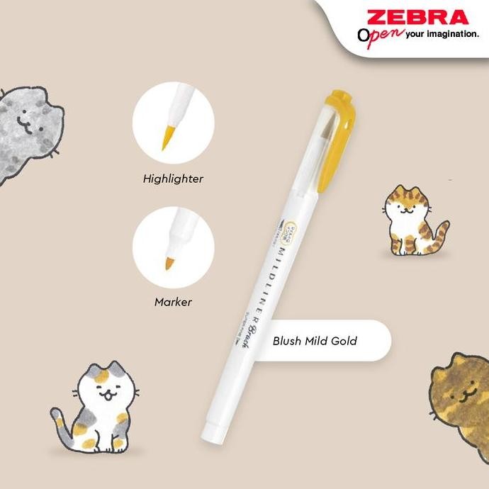 

Zebra Mildliner Ocha Set 3 - Se-Wft8-Oc-C Highlighter Dua Sisi Brush Dan Bullet Tip - Pen- Stationery New Stok