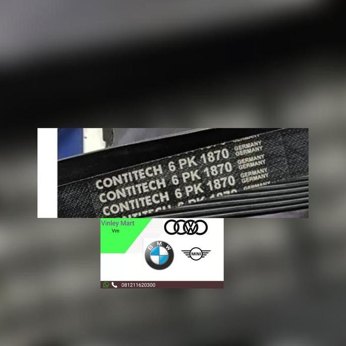Fanbelt 6PK1870 BMW N42 N46 E46, E90, E87, E84, E83 2.0 Merk Contitech