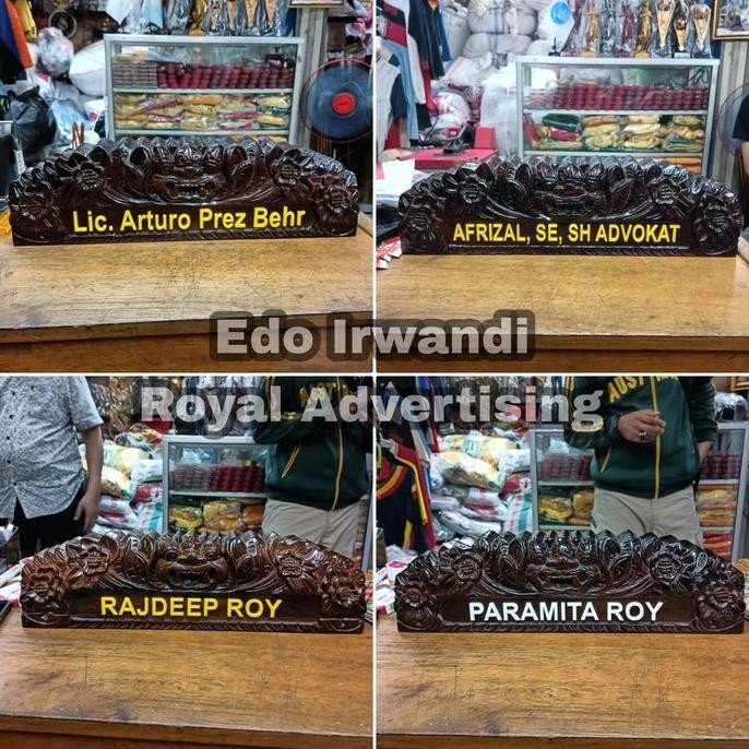 

Papan Nama Meja Kantor Motif Ukiran Barong/Bunga Berkualitas New Stok