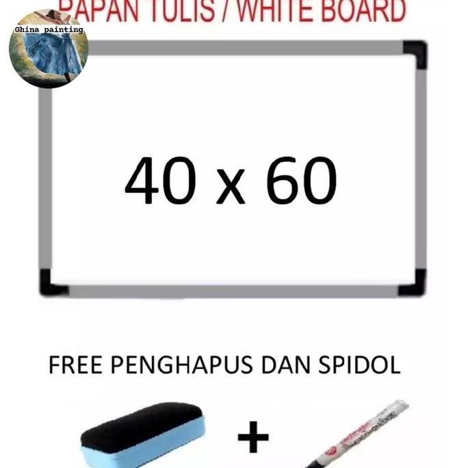 

Papan Tulis/Whiteboard Mini Uk 40Cm X 60Cm Free Spidol+Penghapus New Stok