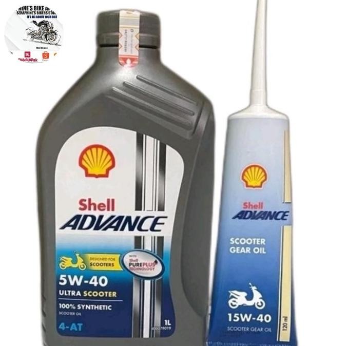 PAKET OLI SHELL ADVANCE ULTRA MATIC 5W40 + OLI GEAR SHELL|SEMUA MATIC