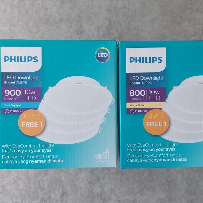 Philips Downlight Inbow DL190B 10W - Paket Isi 4 Cool Daylight/Warm White