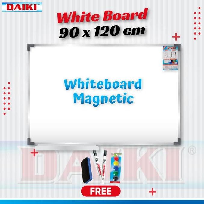 

Whiteboard / Papan Tulis Magnetic Daiki Uk 90X120 Cm New Stok