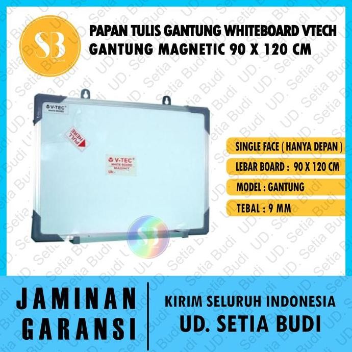 

Papan Tulis Gantung Whiteboard Vtech Gantung Magnetic 90 X 120 Cm New Stok
