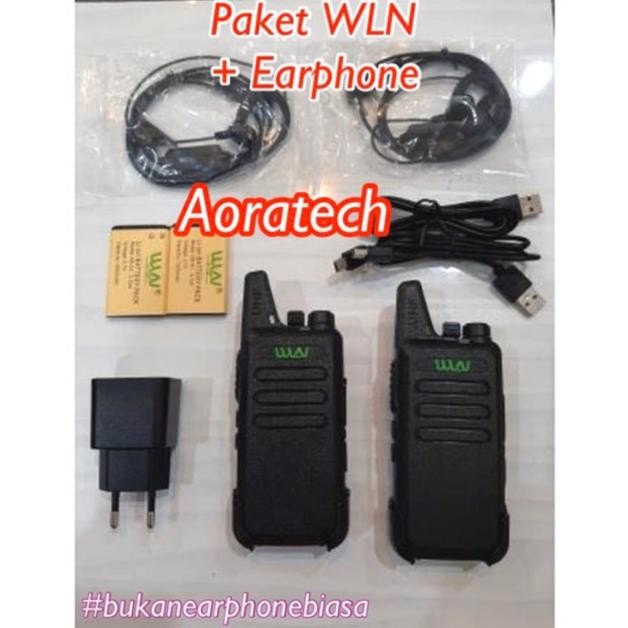 Walkie Talkie WLN HT KDC1 Radio KD C1Type C (isi 2pcs) Hitam 888s+EARPHONE DiM