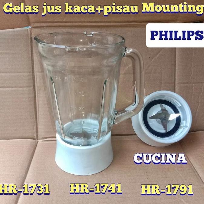 Gelas Jus + Pisau Blender Philips HR1731 HR1741 HR1761 Original