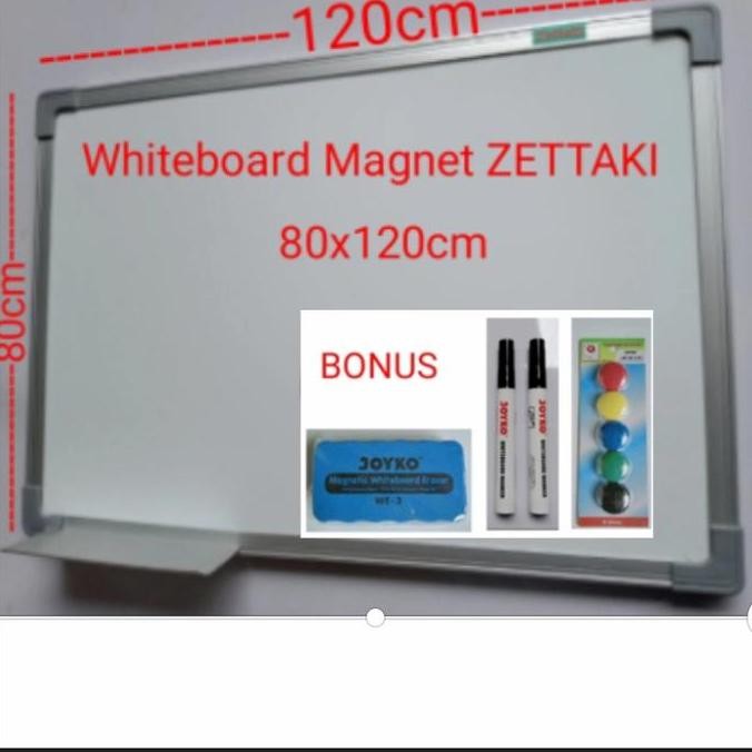 

Papan Tulis Magnet Whiteboard Gantung Single Face Zettaki 80X120Cm New Stok