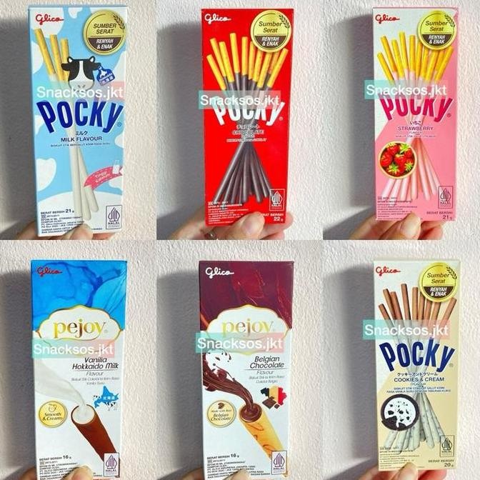 

[MINI SIZE] GLICO POCKY BISKUIT STIK STRAWBERRY / COOKIES & CREAM / CHOCOLATE / MILK - GLICO PEJOY BELGIAN CHOCOLATE / VANILLA HOKKAIDO MILK