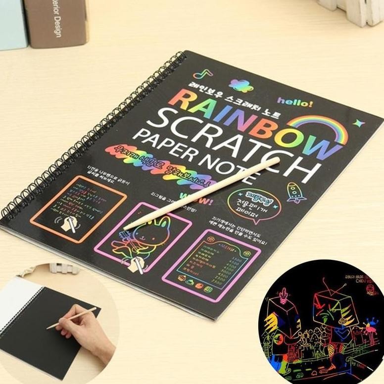 

Df-7 Magic Color Rainbow Scratch Paper Note Book 19X26Cm Df-7