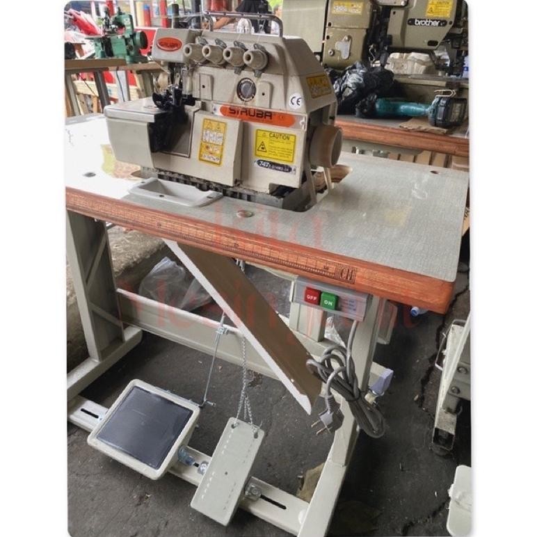 Set Mesin Obras Siruba Second Benang 4 Meja Kaki Dinamo Baru Servo DiM