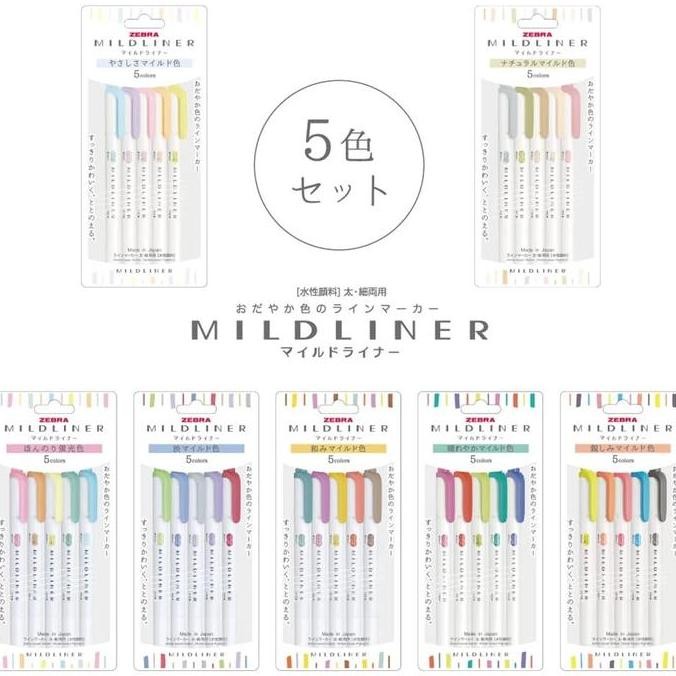 

Zebra Highlighter Mildliner 5 Color Set New Stok