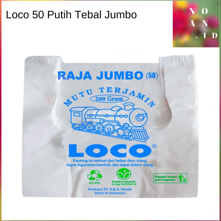 Plastik Loco Putih Ukuran 50 Jumbo Tebal Plastik Kresek Loco