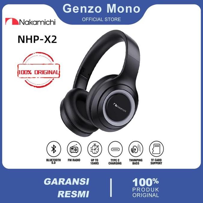 Headphone Bluetooth Nakamichi NHP-X2 HD HIFI FM Radio With Microphone Mic