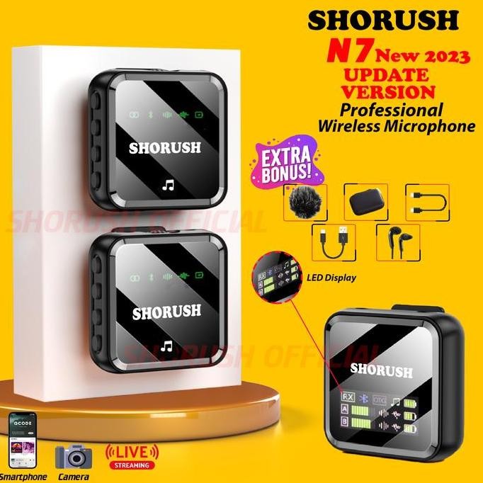 Shorush N7 Professional Wireless Microphone Smartphone Camera Vlog HP