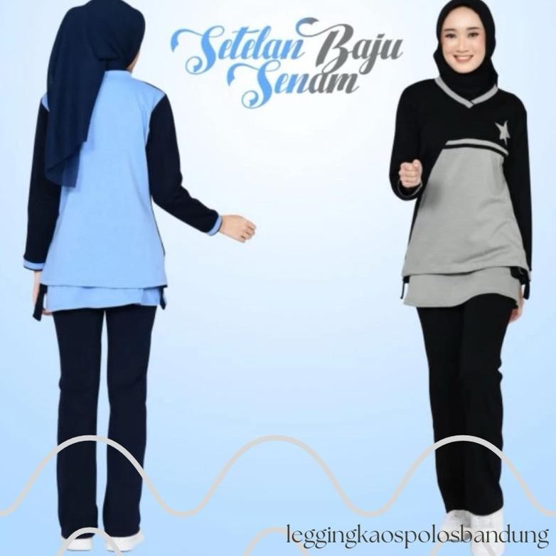 SETELAN BAJU SENAM AEROBIC MUSLIMAH/CELANA ROK SENAM CARGO