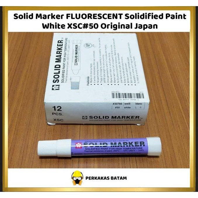 

Solid Marker Fluorescent Solidified Paint White Putih Spidol Besi New Stok