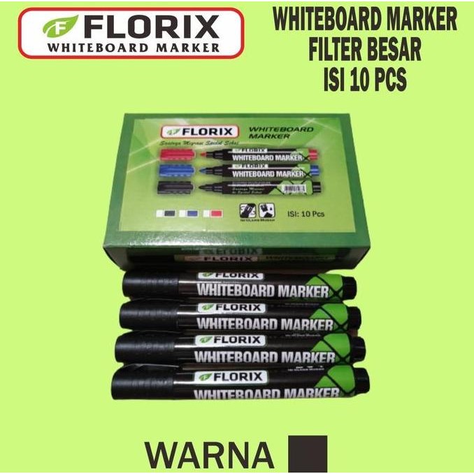 

Florix Spidol Whiteboard Hitam Filter Sistem Ramah Lingkungan Isi 10 New Stok