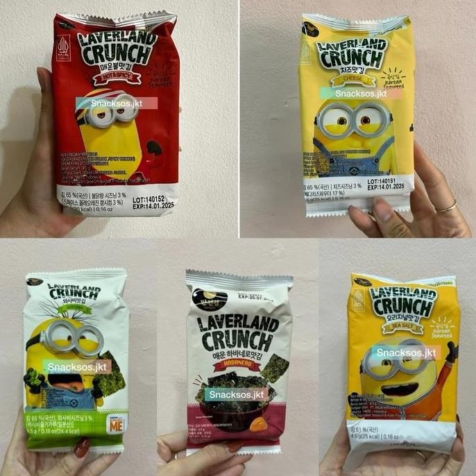 

[PC] LAVERLAND CRUNCH NORI SEAWEED HABANERO / SEA SALT ORIGINAL / WASABI / HOT SPICY / CHEESE - RUMPUT LAUT