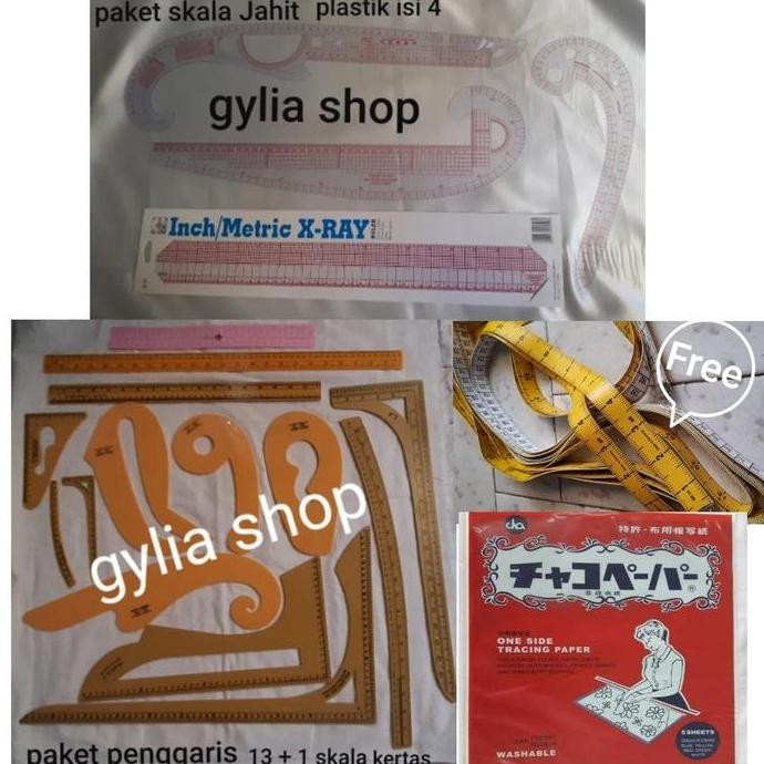 

Paket Penggaris Pola + Paket Skala Plastik + Karbon + Free Meteran New Stok