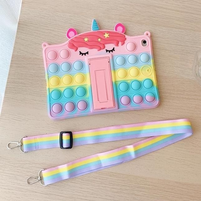(NEW MODEL) Pop It Case Tab A8 2019 T295 T290 Lucu, Anti Stres, Ada Tali Strap
