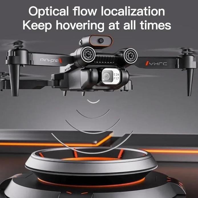 ready RC Mini Drone P12 Pro FPV Dual Camera Optical Flow 360 Anti Tabrak