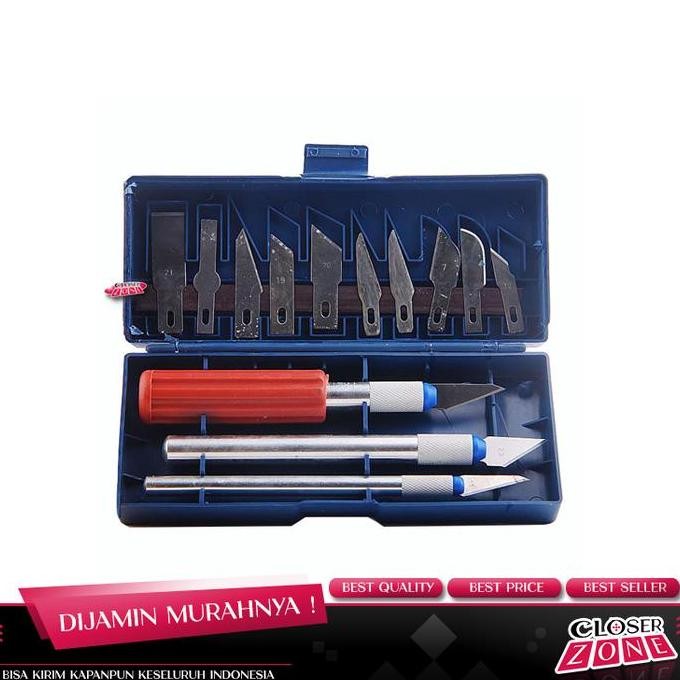 

Set Pisau Ukir Seni 13 In 1 Crafting Art Knife With 3 Handle