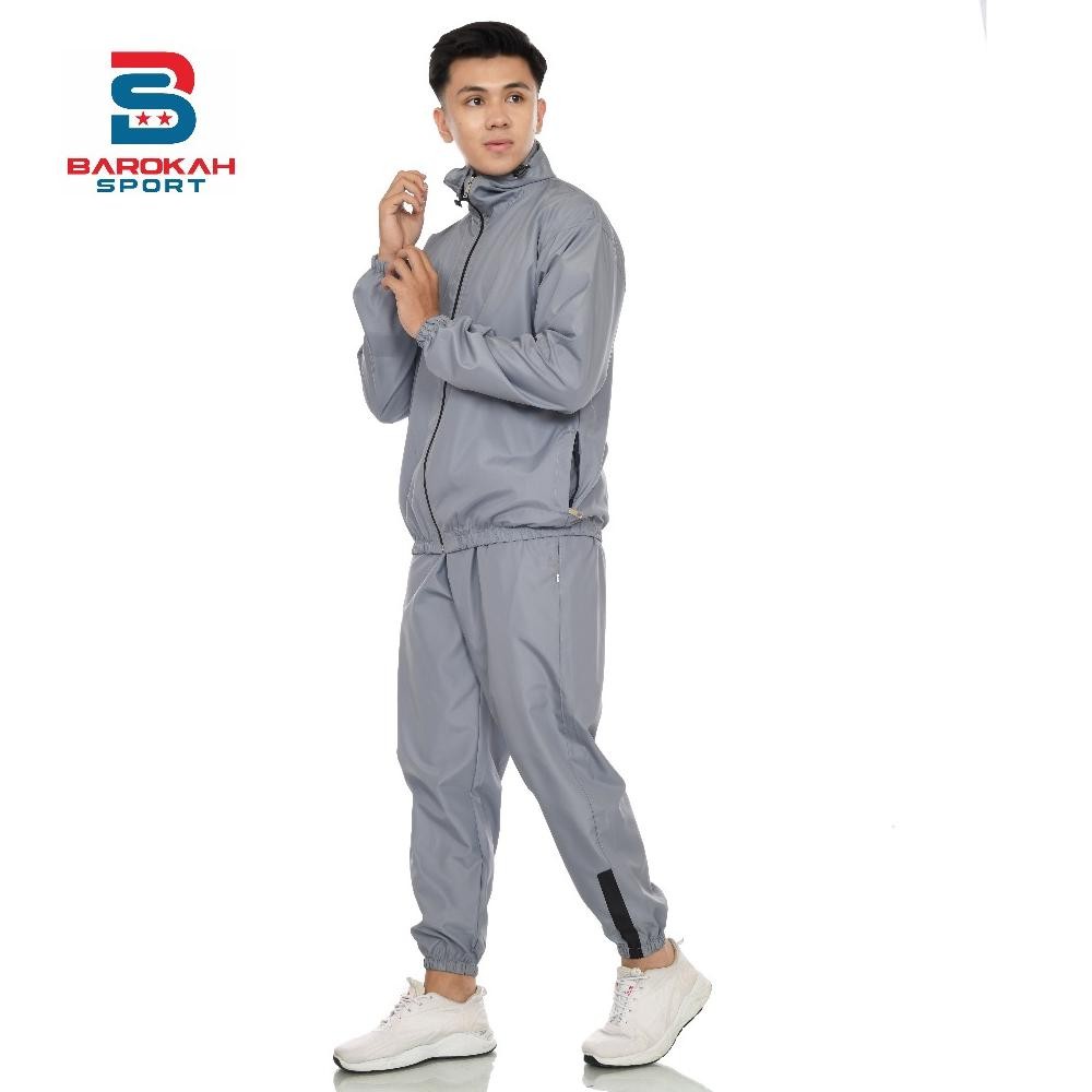 oneset jaket celana olahraga parasut jaket sauna suit running setelan olahraga parasut jogging gym