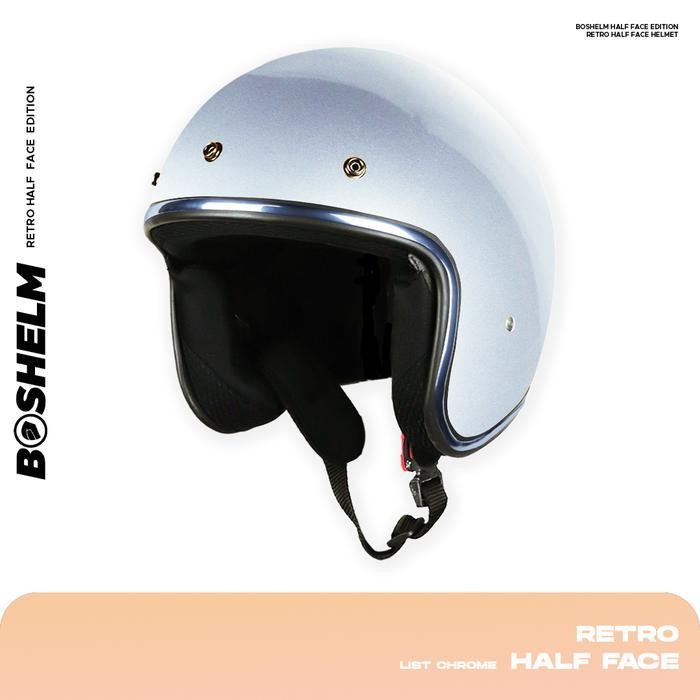 Mos Helm Retro List Chrome Helm Half Sni