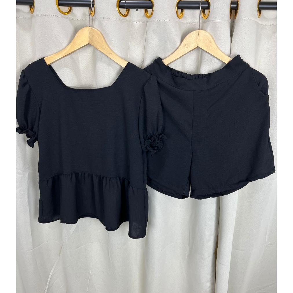 Setelan Shanon / Set Wanita Crinkle / Set + Celana Pendek