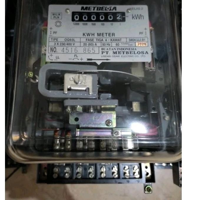 KWH meter 20 /60A 3 phasa  merk METBELOSA DiM