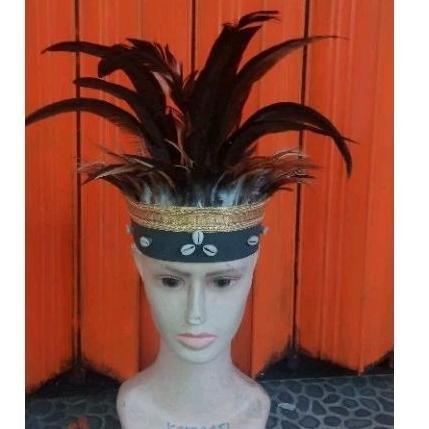 Or42 Topi Mahkota Bulu Adat Dayak Adat Papua Etnik Nusantara