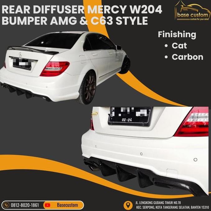 * Rear Diffuser For Mercy W204 Bumper C63 Style - Mercedes Benz *