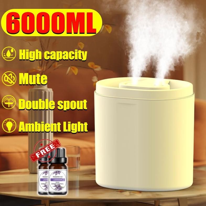 free essential oil+stickhumidifier aromaterapi diffuser 4L/6L 7 Color Led humidifier ruangan/humidif