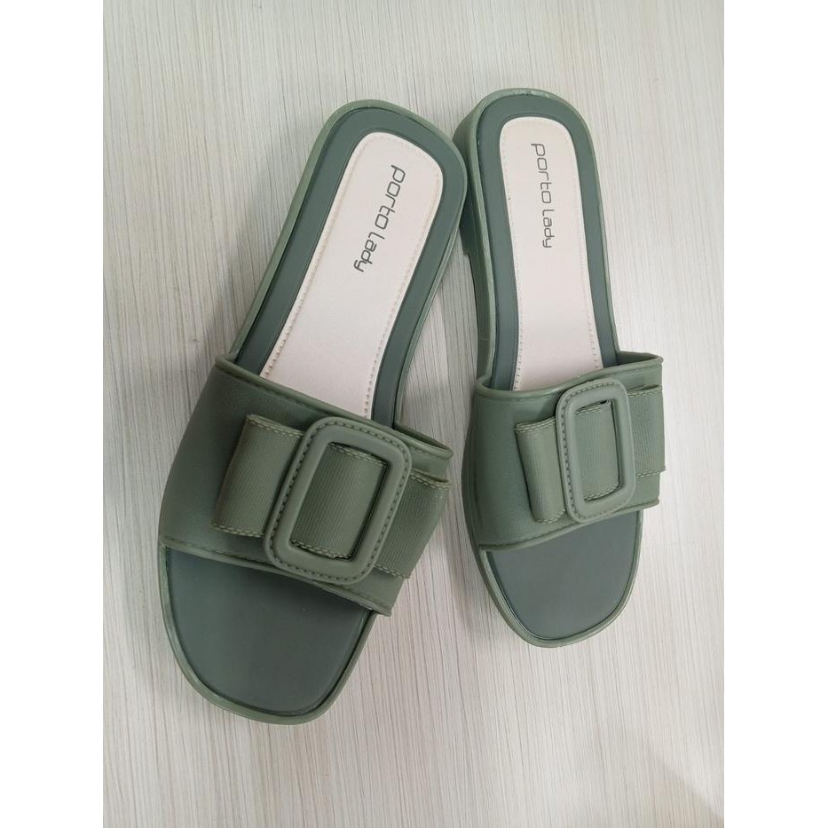 Porto Lady Ant - 3 Sandal Selop Flat Wanita Pita Jelly Karet Size 37 38 39 40