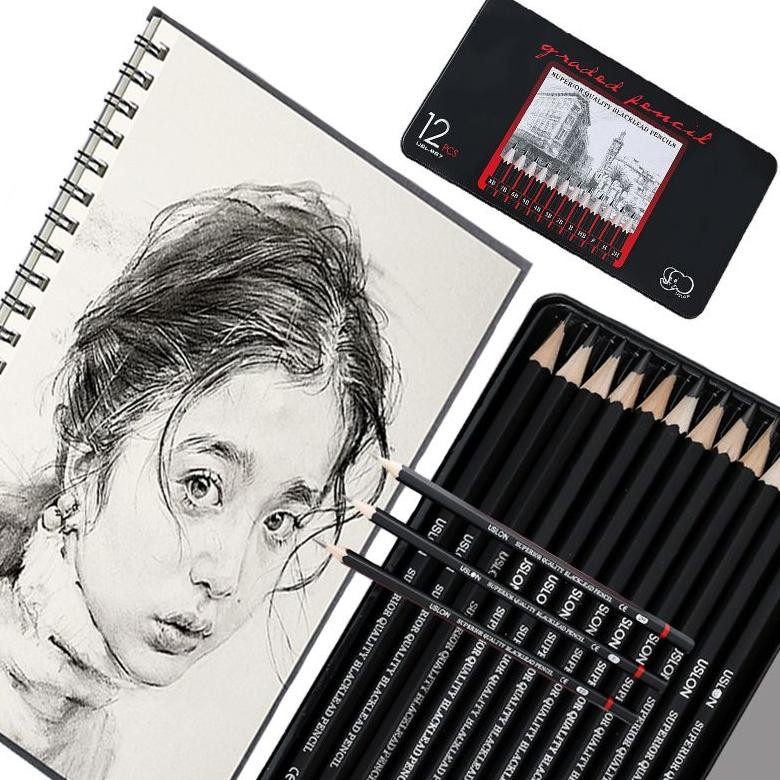 

Vb-8 12Pcs/Set Drawing Pencil Set 2H-8B Sketch Pencil Set Pensil Sketsa Set Pensil Gambar Lengkap Vb-8