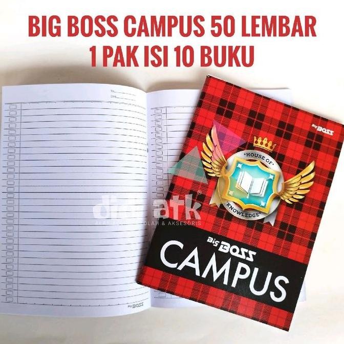 

Buku Tulis Big Boss Campus 50 Lembar 1 Pak (Isi 10 Pcs) - Paper Stationery
