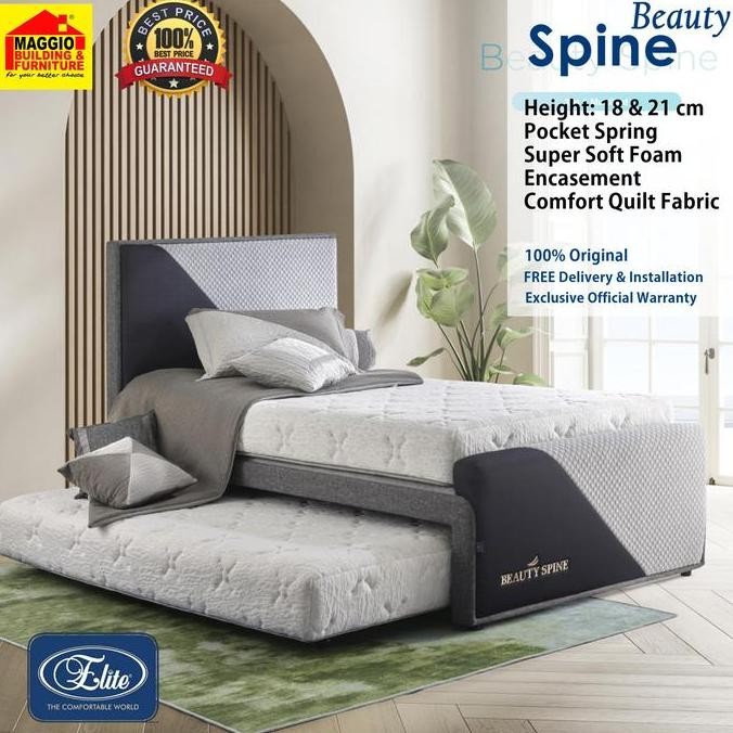 Sale Kasur Springbed Elite - Matras Furniture - Kasur Anak Sorong - Beauty Spine 3In1 - Elite Spring