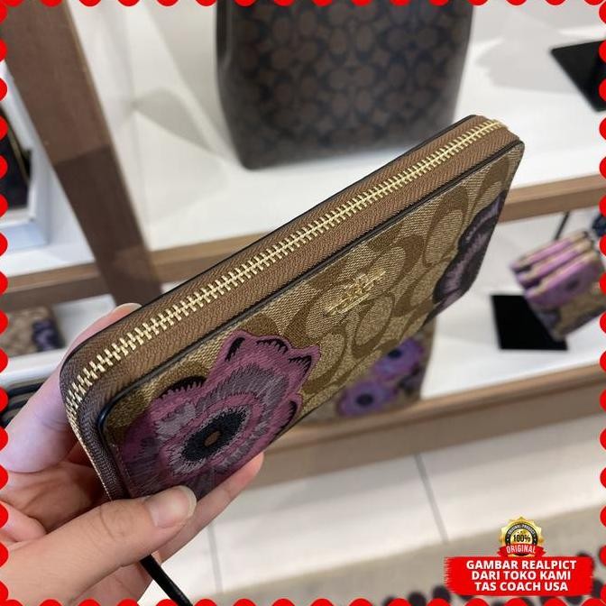 Dompet Serbaguna Dompet Wallet Coach Flower Patterns Monogram Canvas Original Authentic