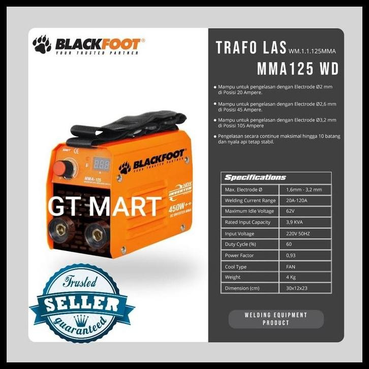 BEST DEAL MESIN LAS INVERTER MMA-125WD / MMA 125WD / MMA125WD BLACKFOOT (LAKONI) 