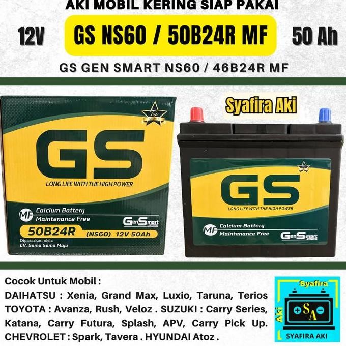 Aki Mobil Avanza G / Veloz, Terios,Xenia,Rush,Grandmax Gs Mf Ns60 Aki Kering 12V 45Amper