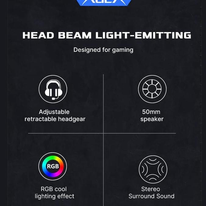 BARU HEADSET GAMING AULA S503 USB RGB - MIC STREAMER BASS HEADSET GAMING PC