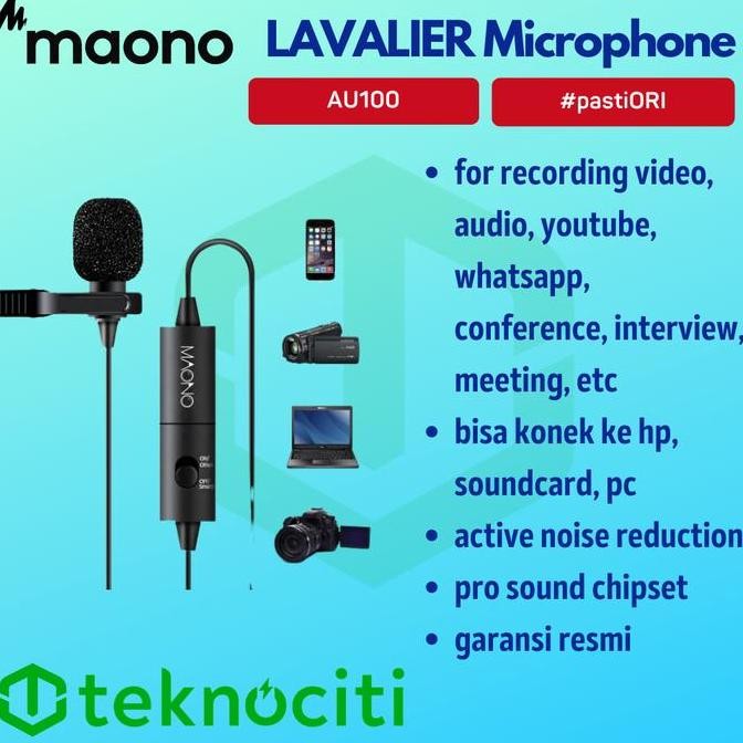 BARU MAONO AU100 LAVALIER MIC - MIC JEPIT INTERVIEW, PODCAST, HP & KAMERA