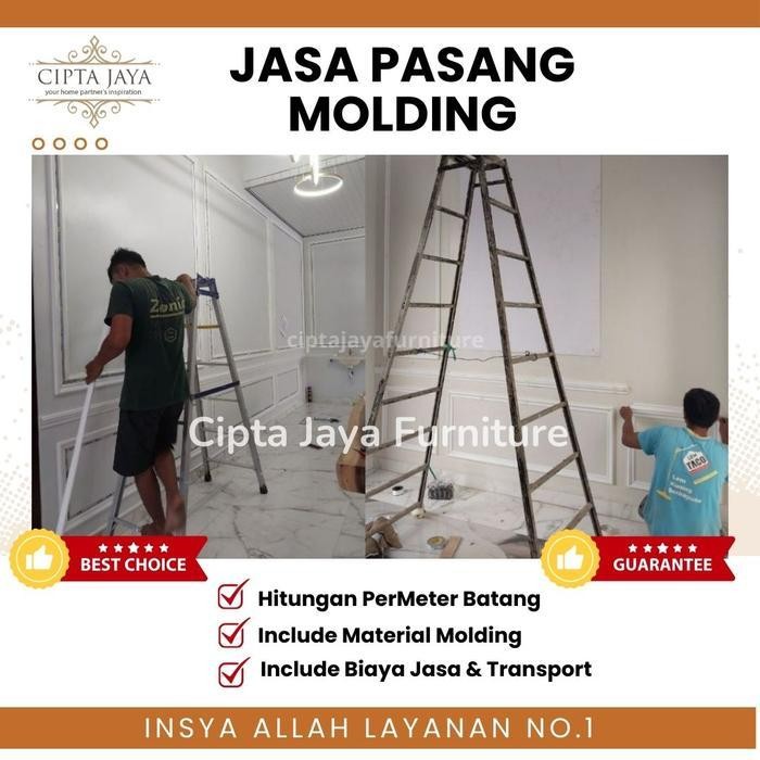 Jasa Pasang Wall Molding Moulding Pvc Hiasan Dinding Permeter Jabodetabek 36 Meter Batang Hingga 100
