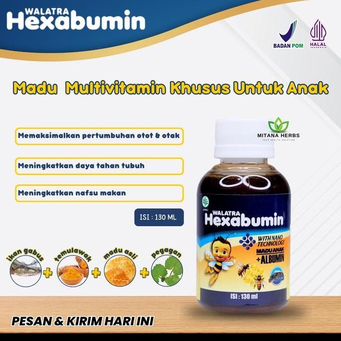 

TERMURAH HEXABUMIN MADU ANAK 130ML NUTRISI TUMBUH KEMBANG & NAFSU MAKAN ANAK