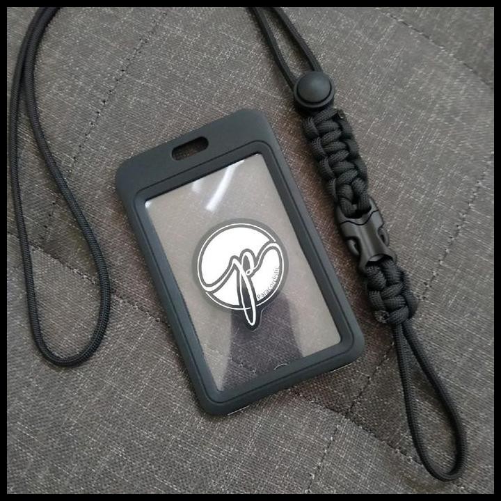 

Terlaris heavy duty tactical Lanyard Paracordistic card holder 2 sided Tali Id Card premium Best Seller