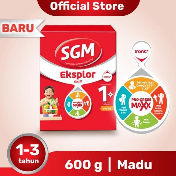 

TERMURAH SGM EKSPLOR 1+ MADU 600GR - SUSU PERTUMBUHAN ANAK 1-3 TAHUN RASA MADU