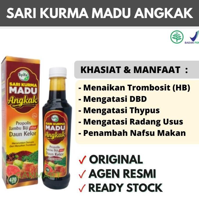 

TERMURAH SARI KURMA ANGKAK + KELOR | MADU PENAMBAH TROMBOSIT & HB