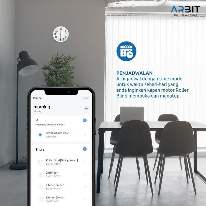 Arbit Zigbee Blind Motor Tirai Pintar Smart Home Tuya
