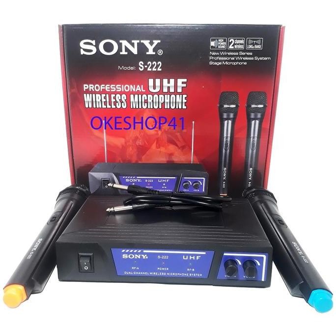 BARU MIC WIRELESS KARAOKE SONY S222 ORIGINAL - MIKROFON GANDA TANPA KABEL